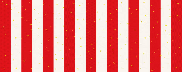 伝統的なパターンを持つ赤と白の背景のお祝いの背景(和紙のテクスチャ) - 初詣点のイラスト素材／クリップアート素材／マンガ素材／アイコン素材