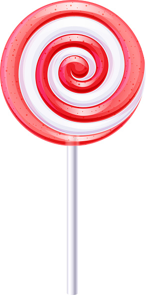 Red And White Round Spiral Candy Strawberry Or Cherry Lollipop Stock ...
