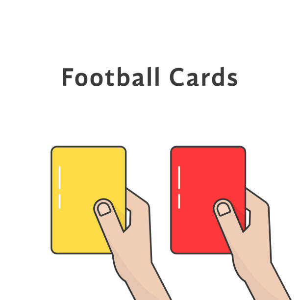 rote und gelbe fußballkarten - spielkarten tabu vektor stock-grafiken, -clipart, -cartoons und -symbole