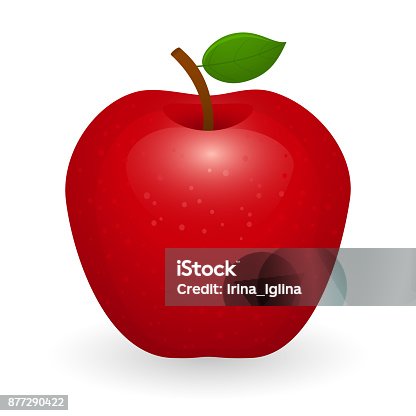 istock Red Apple Isolated 877290422