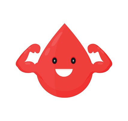 Red blood happy cute smiling drop