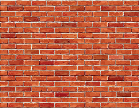 Red brick wall seamless background.