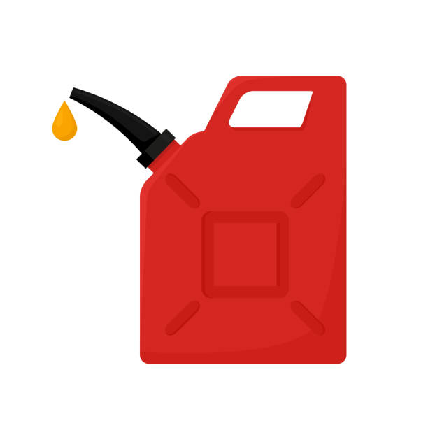 Red canister isolated on white background. Vector illustration in flat style. EPS10. Red canister isolated on white background. gas pump stock illustrations