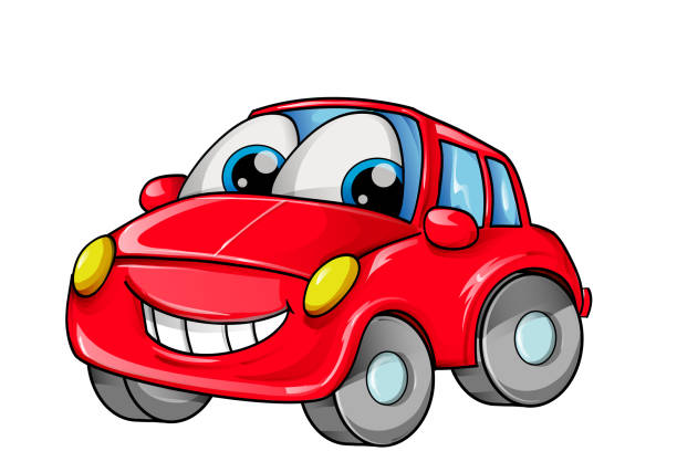 red car mascot cartoon isolated on white bachground red car mascot cartoon isolated on white bachground vector garage clipart stock illustrations