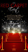 Red Carpet Background with Copy Space. Each element in a separate layers. Very easy to edit vector EPS10 file. It has transparency layers with blend effects.