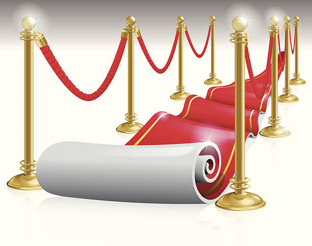 illustrazioni stock, clip art, cartoni animati e icone di tendenza di rosso carpet - cannes