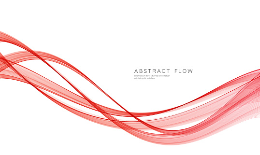 Red color abstract transparent wave design element