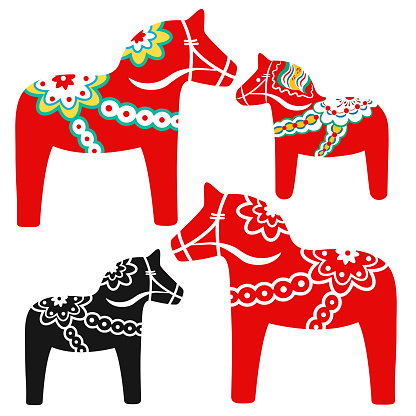 Red dala horse - national symbol of Sweden from Dalarna