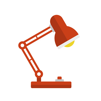 Red Desk Lamp Light Icon Flat Style Vector Stock Vektor Art Und