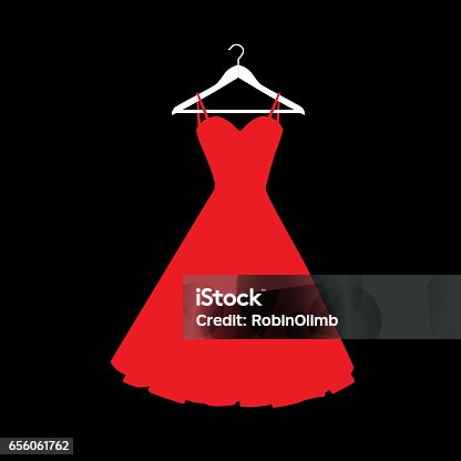 istock Red Dress On Hanger Icon 656061762