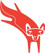 vector icon of red fox.