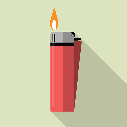 red gas lighter with fire