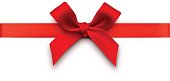 Vector illustration of a red bow with ribbon.