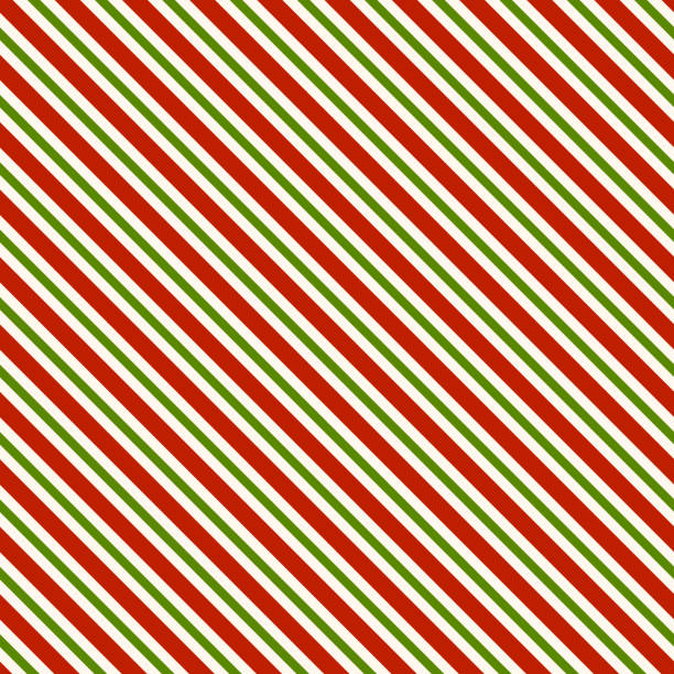 Red green and white diagonal lines - seamless pattern background  candy cane stock illustrations