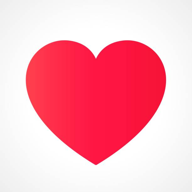 ilustrações, clipart, desenhos animados e ícones de ícone vermelho do projeto do coração liso. sinal do dia do valentim, emblema isolado no fundo branco, estilo liso para o projeto do gráfico e do web, logotipo - heart