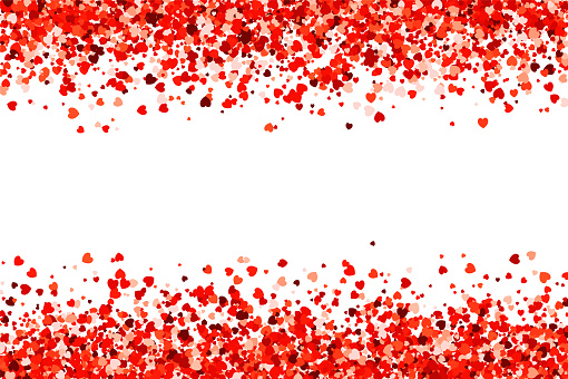 赤いハート型の紙吹雪のヘッダー フッター デザイン要素として使用するための背景を形成 I Love Youのベクターアート素材や画像を多数ご用意 Istock