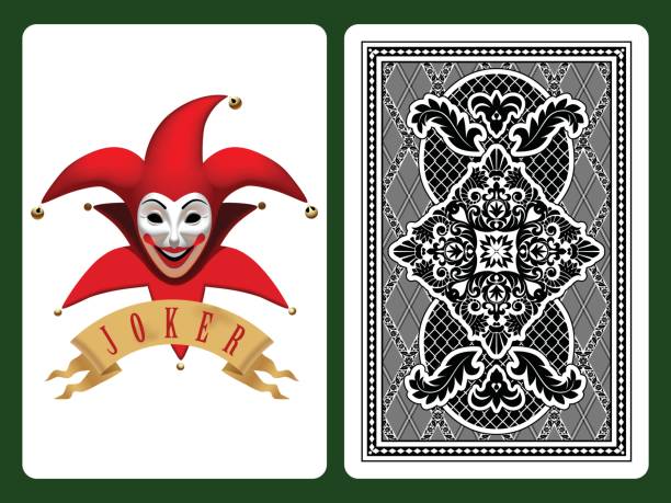 ilustrações, clipart, desenhos animados e ícones de cartão de jogo joker vermelho - coringa desenho