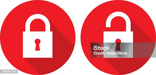 istock Red Lock Unlock Icons 586362224