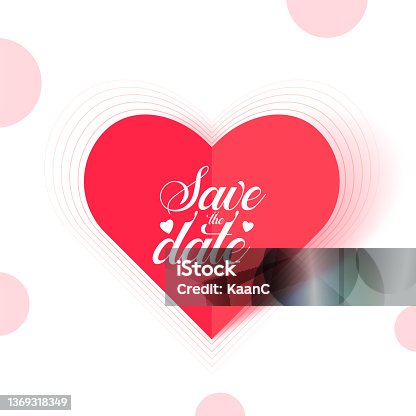 istock Red paper cut love heart for Wedding or any other Love invitation cards stock illustration. Save the Date. Origami heart vector 1369318349