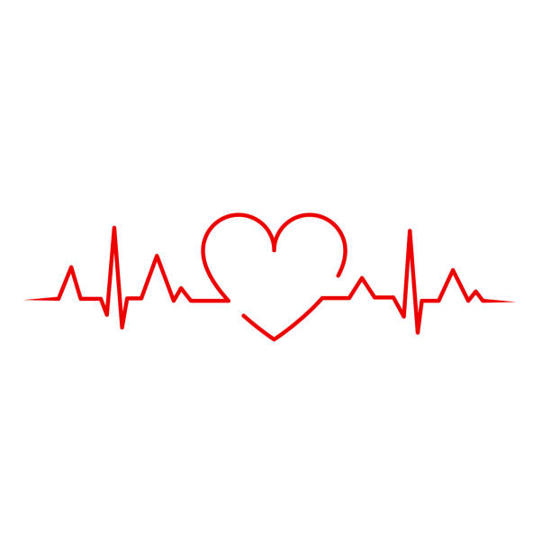 ilustrações de stock, clip art, desenhos animados e ícones de red pulse heart icon. heartbeat heart line. - ritmo cardiaco