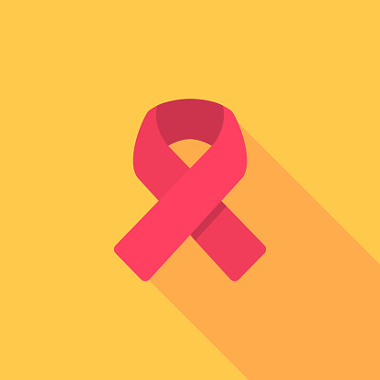Red Ribbon Flat Icon. Pixel Perfect. For Mobile and Web.