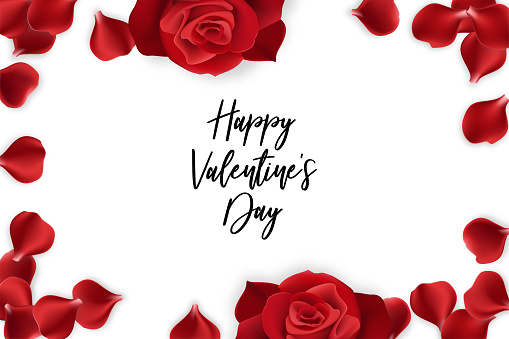 red rose petals valentines day card stock illustration