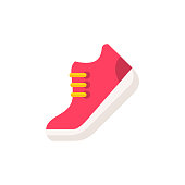 istock Red Shoe Flat Icon. Pixel Perfect. For Mobile and Web. 1149626405
