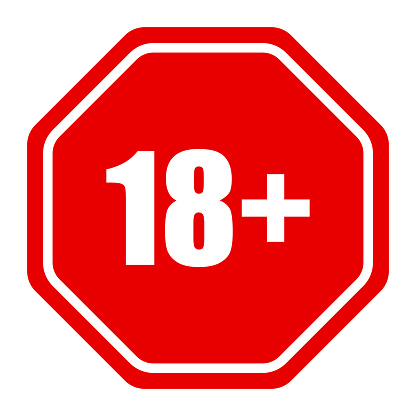 18 red sign warning symbol over 18 plus only censored eighteen age older forbidden adult content stock illustration download image now istock