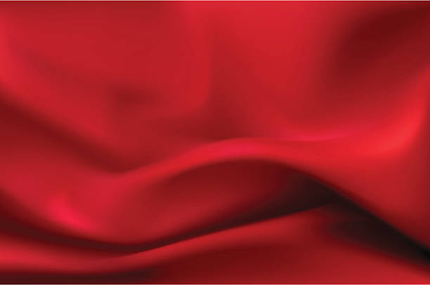 Red silk drape vector art illustration