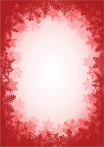 Red Snowflake Frame Background