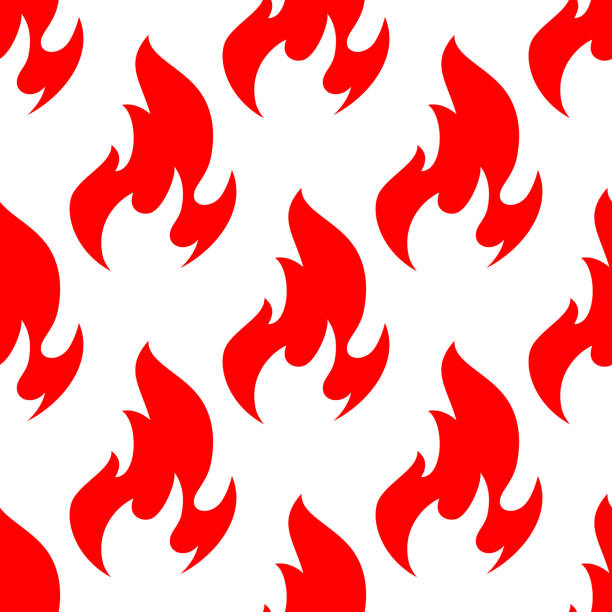 赤色 spurts 火の炎シームレスなパターン - ファイヤーパターン点のイラスト素材／クリップアート素材／マンガ素材／アイコン素材