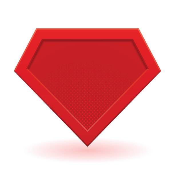 Red superhero template Red superhero template. Halftone dots, shadows. Vector isolated eps 10 heroes stock illustrations