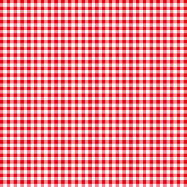 Red tablecloths patterns on the background Red tablecloths patterns on the background cooking backgrounds stock illustrations