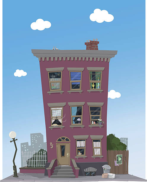 Red Townhouse vector art illustration
