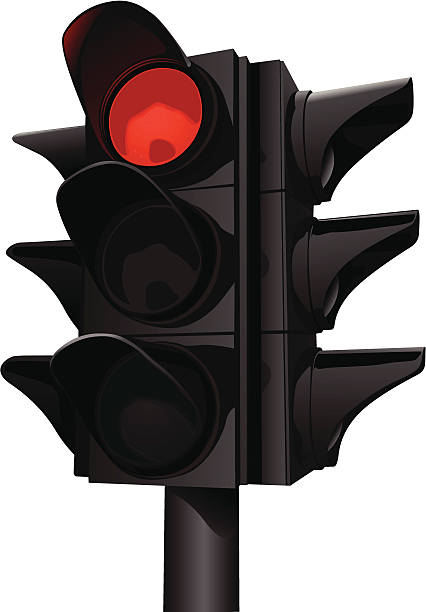 Red Traffic Light vector art illustration