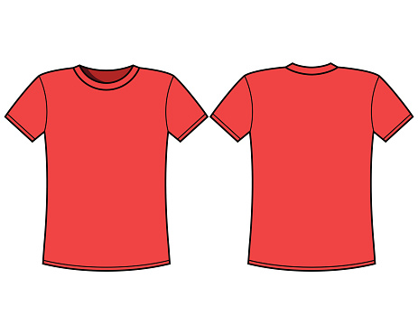 Download Red Tshirt Template Front And Back Stock Illustration ...