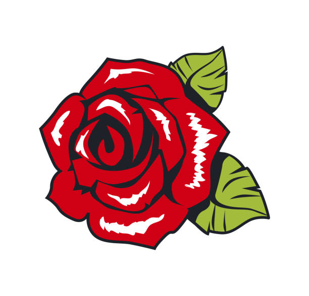 ilustrações de stock, clip art, desenhos animados e ícones de red vintage rose popular rock culture color poster - rock rose