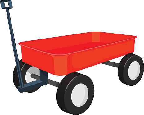red wagon vector illustration isolated on white background