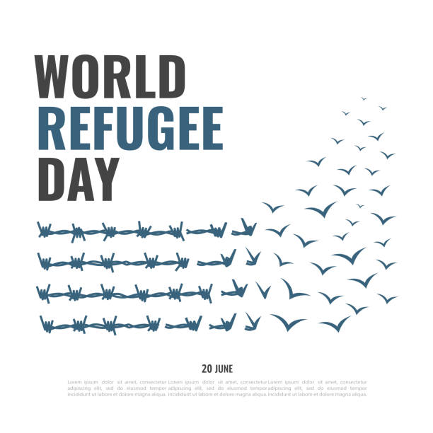 mülteci günü - migrants stock illustrations
