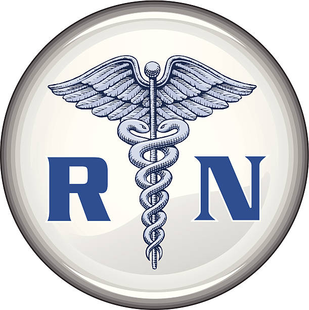 Registered Nurse Button vector art illustration