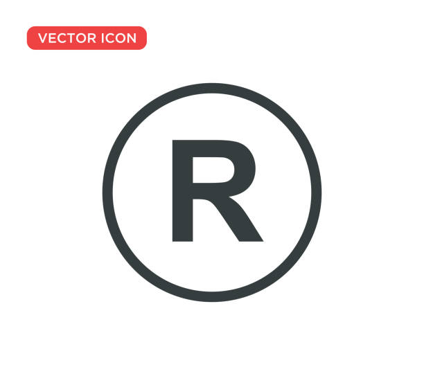 Registered Trademark Icon Vector Illustration Design  letter r stock illustrations
