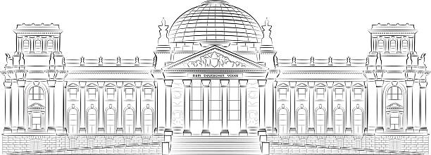 Reichstag building Reichstag building stylized illustration in vector format bundestag stock illustrations