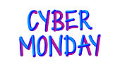 CYBER MONDAY Related Banner Concept. Neon Style, 3D Text