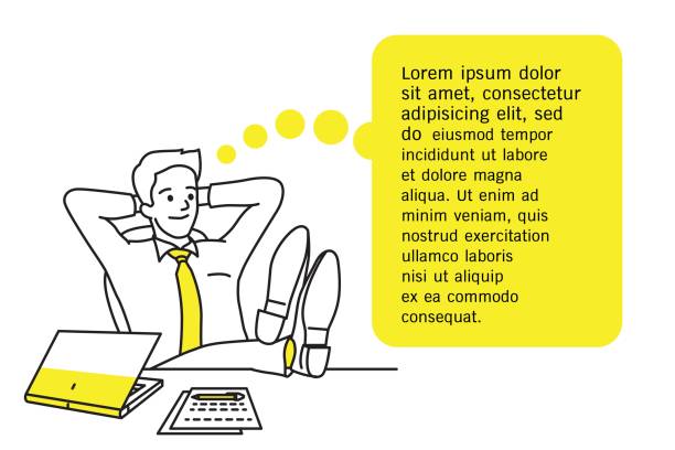 ilustrações de stock, clip art, desenhos animados e ícones de relaxing businessman at workplace - business man shoes on desk