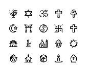 istock Religion Line Icons 1201225300