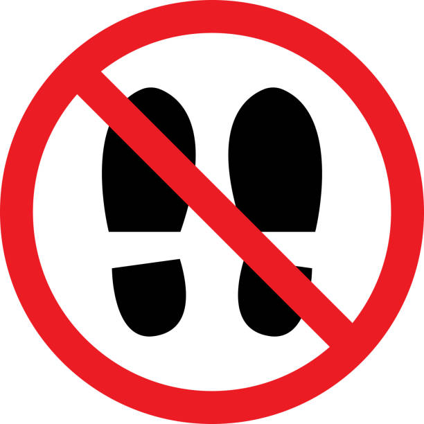 Remove footwear warning sign board. Remove footwear warning sign board. Shoes, sandals and slippers not allowed. Perfect for backgrounds, backdrop, sticker, label, sign, icon, symbol, poster and wallpaper. bare feet stock illustrations