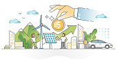 istock Renewable energy investment as natural future fund strategy outline concept 1291363787