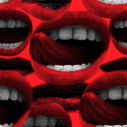 Repeatable bright lips background. Universal editable seamless pattern