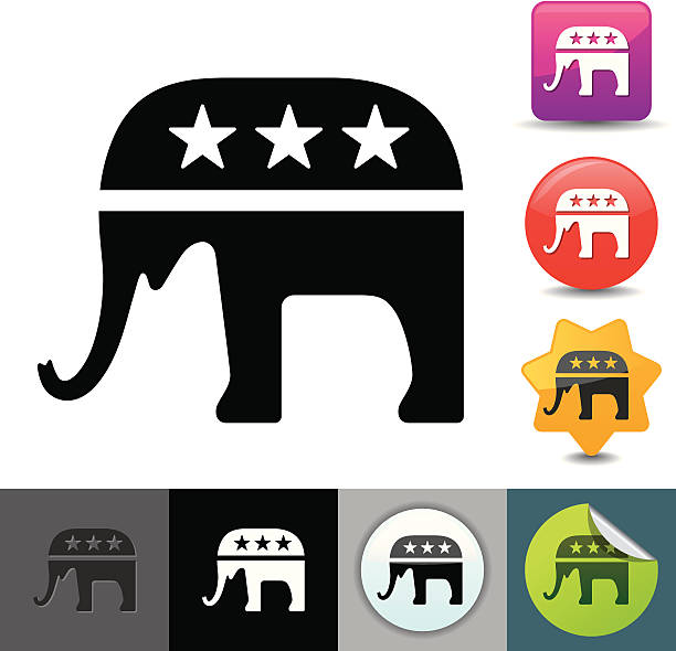 Republican elephant icon | solicosi series vector art illustration