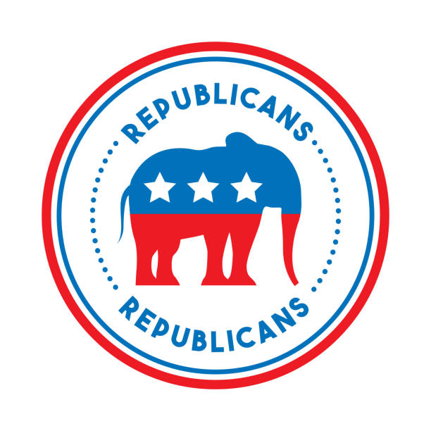 Republican political party animal Republican political party animal vector illustration design us republican party stock illustrations